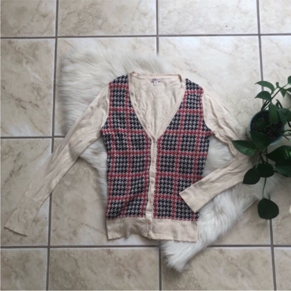 Merino Houndstooth Cardigan - Picture 1 of 5